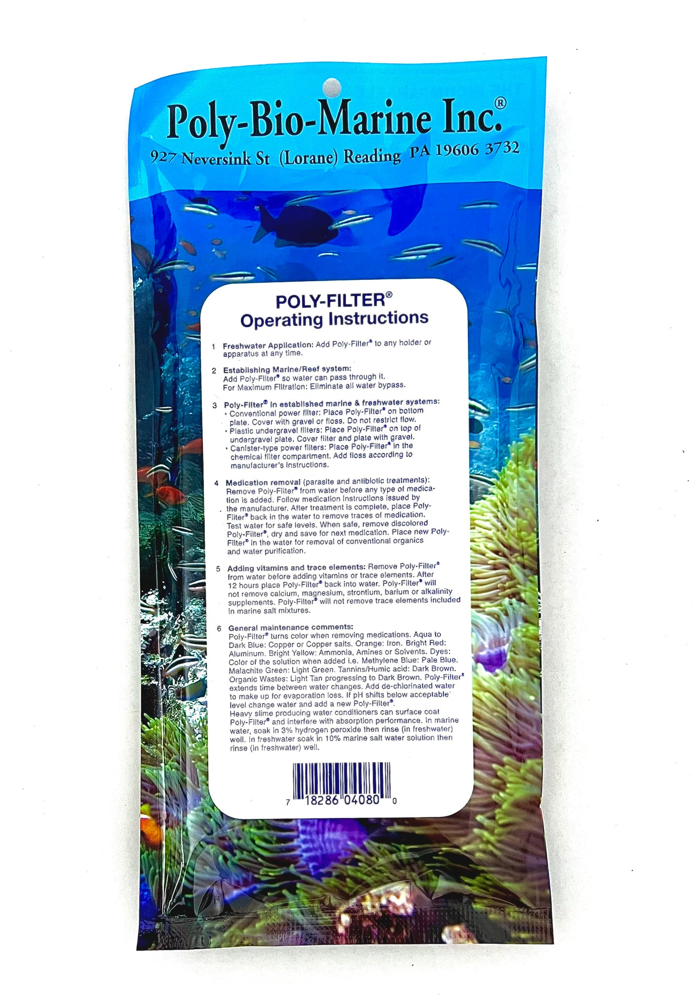 Poly-Bio-Marine: 4x8" Poly Filter Pad