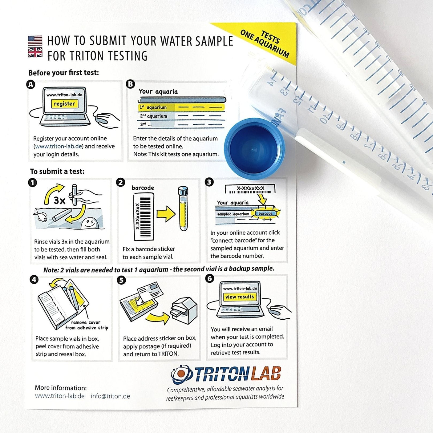 Triton Lab ICP-OES test - Laboratory Seawater Analysis - FREE return shipping