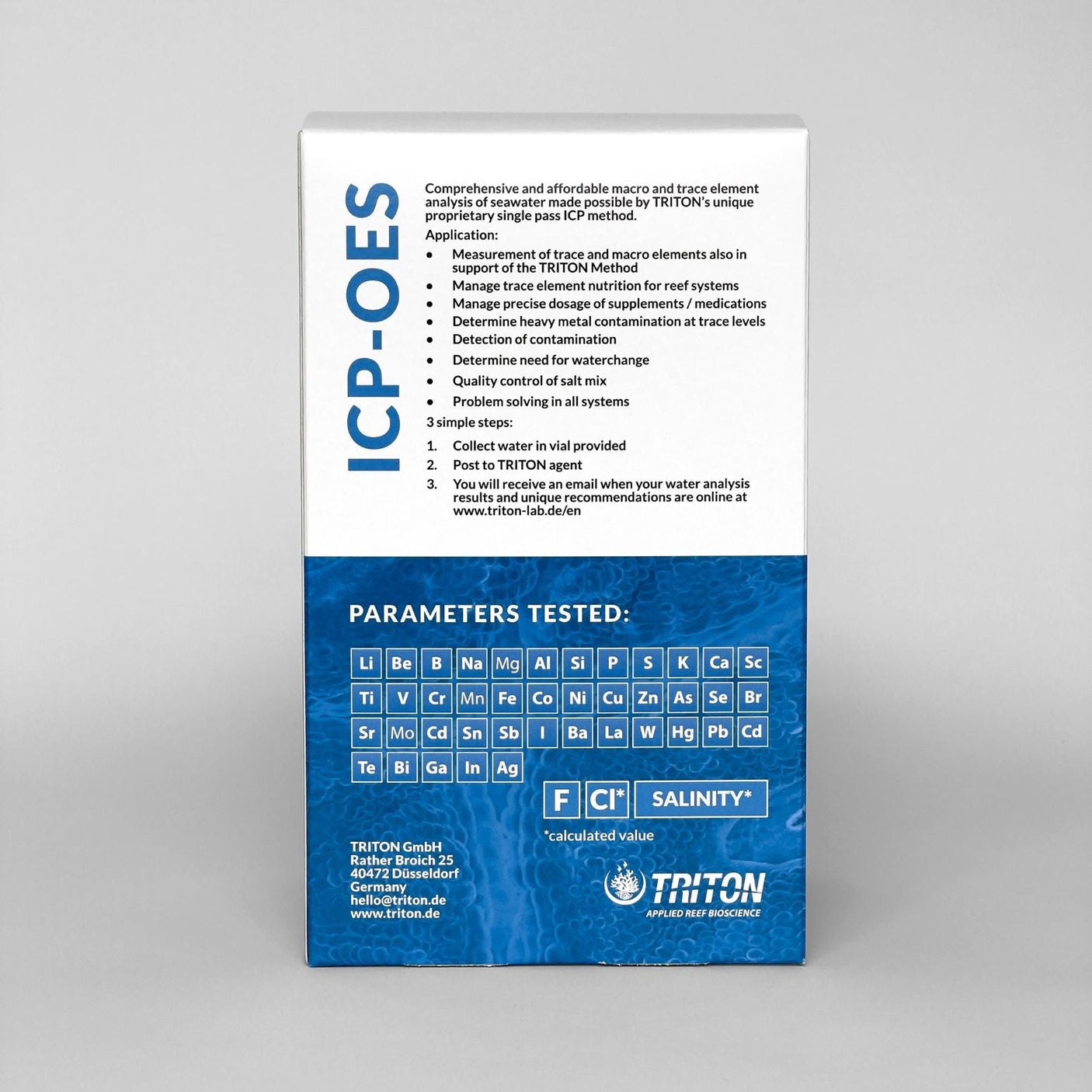 Triton Lab ICP-OES test - Laboratory Seawater Analysis - FREE return shipping