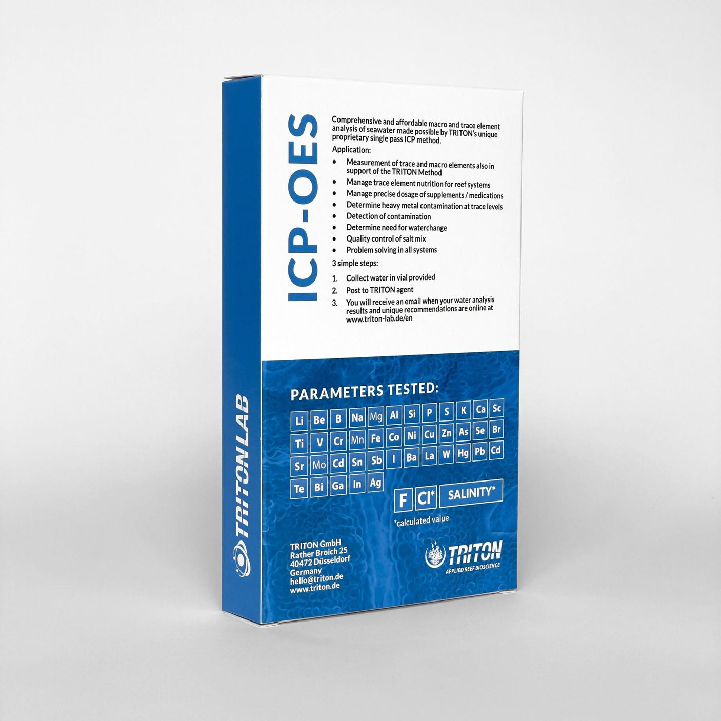 Triton Lab ICP-OES test - Laboratory Seawater Analysis - FREE return shipping