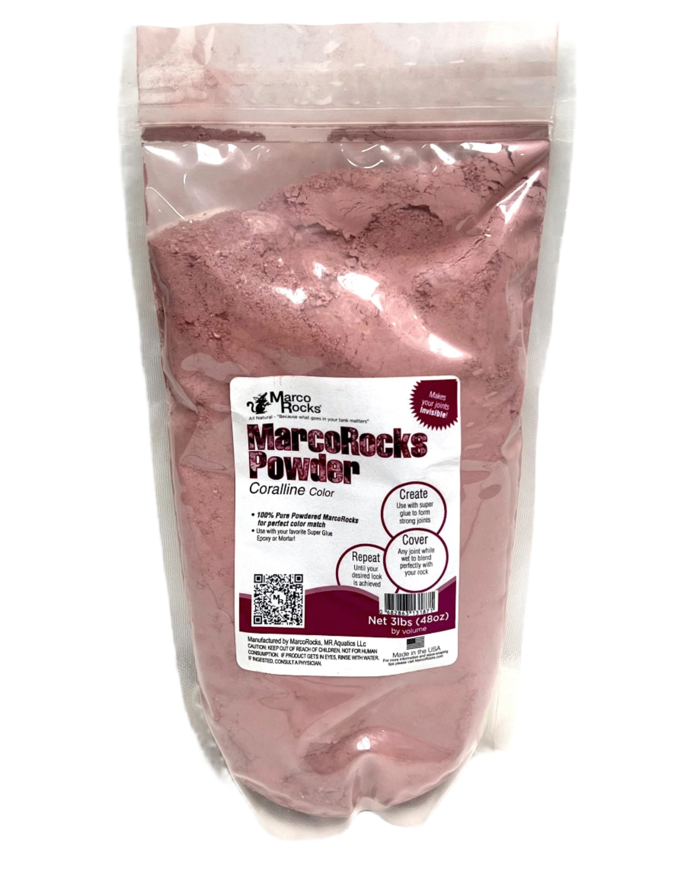 MarcoRocks Powder Rock 3lbs Coralline or Natural