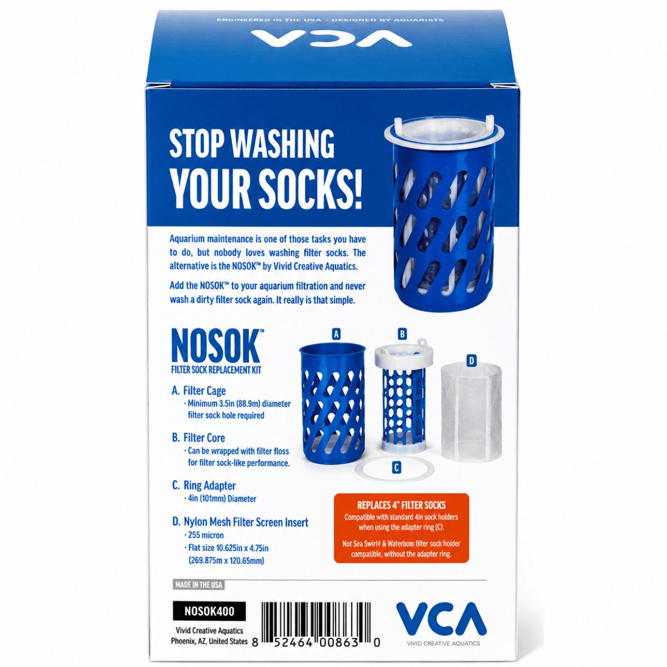 NOSOK Filter Sock No Sock Replacement Silencer Cup - VCA