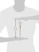 Japanese Stainless Steel Scissor 8.5 Inch Probe Tip with Finger Rest Semi-Convex Edge Stainless Steel Safety Tip Blade Gold Screw