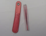 Pink Eyebrow Tweezers Slanted Tip 4" inches