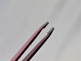 Pink Eyebrow Tweezers Slanted Tip 4" inches