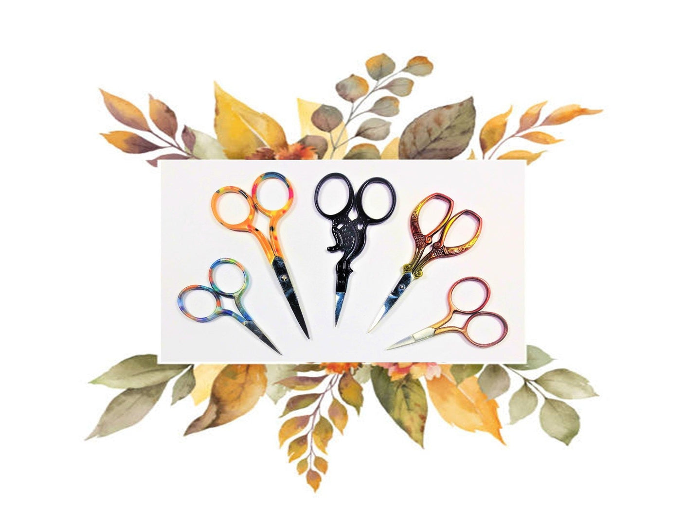 Preemie Scissor 2.5 inches Two Tone Autumn Design (USA Made).